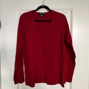Kirkland Signature Women's V-Neck Sweater in Rich Red